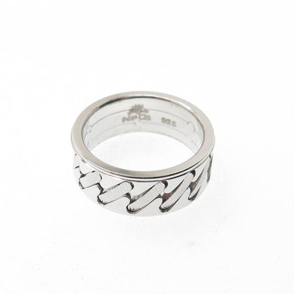NEOS 925 Sterling Silver Textured Sewing Stitches Band Ring Size 7.75