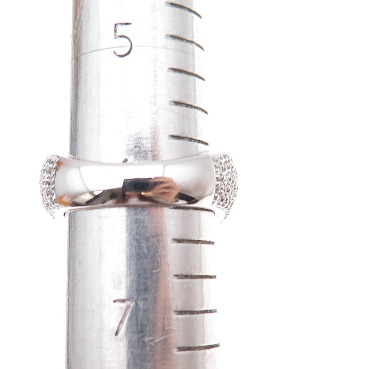 925 Sterling Silver Round-Cut C Z Wavy Ring Size 6.25