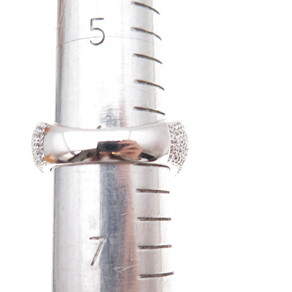 925 Sterling Silver Round-Cut C Z Wavy Ring Size 6.25