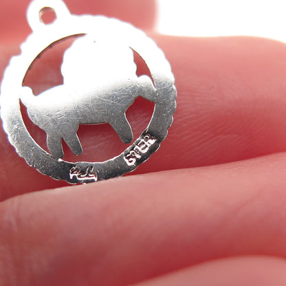 Rembrandt 925 Sterling Silver Vintage Leo Zodiac Diamond-Cut Mini Charm Pendant