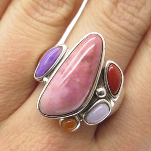 WHITNEY KELLY 925 Sterling Silver Vintage Real Multi-Gem Ring Size 9.5