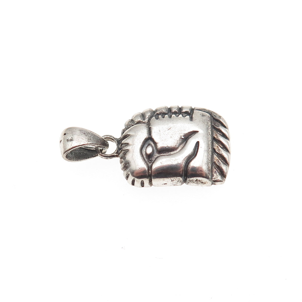 925 Sterling Silver Vintage Egyptian God Oxidized Mini Charm Pendant