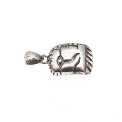925 Sterling Silver Vintage Egyptian God Oxidized Mini Charm Pendant
