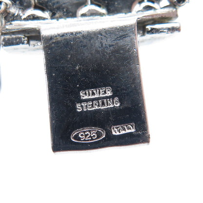 925 Sterling Silver Vintage Italy Scale Mail Link Bracelet 7.5"
