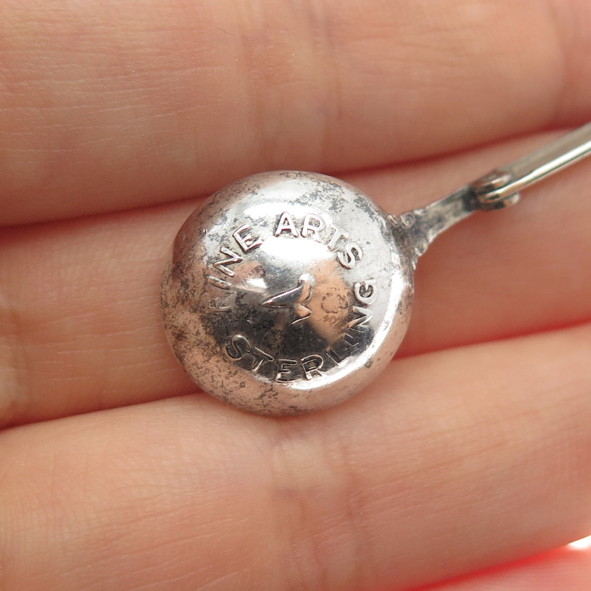 Fine Arts 925 Sterling Antique 1945 Southern Colonial Spices Spoon Pin Brooch