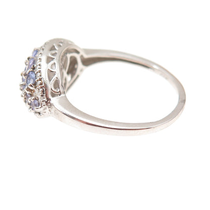 Chuck Clemency 925 Sterling Silver Real Diamond & Tanzanite Ring Size 10.25