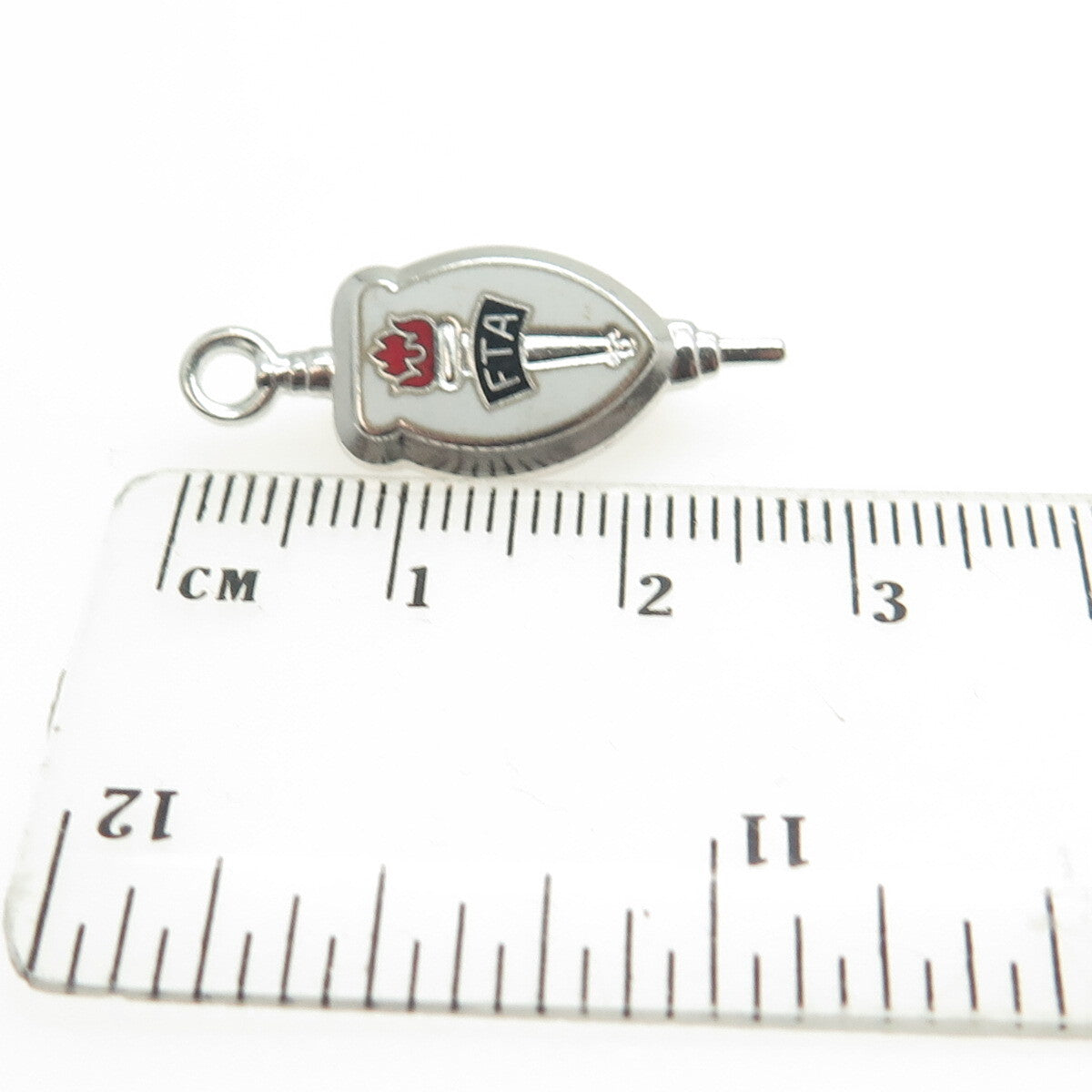 925 Sterling Silver Vintage Enamel FTA Future Teachers of America Brooch/Pendant