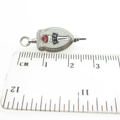 925 Sterling Silver Vintage Enamel FTA Future Teachers of America Brooch/Pendant