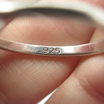 925 Sterling Silver Vintage Open Heart Ring Size 8