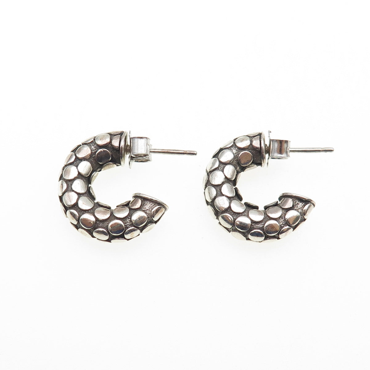 JOHN HARDY 925 Sterling Silver Vintage Dotted Hoop Earrings