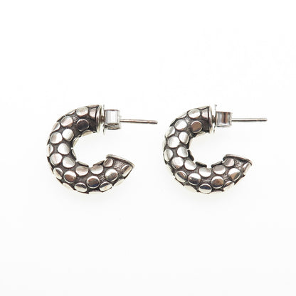 JOHN HARDY 925 Sterling Silver Vintage Dotted Hoop Earrings