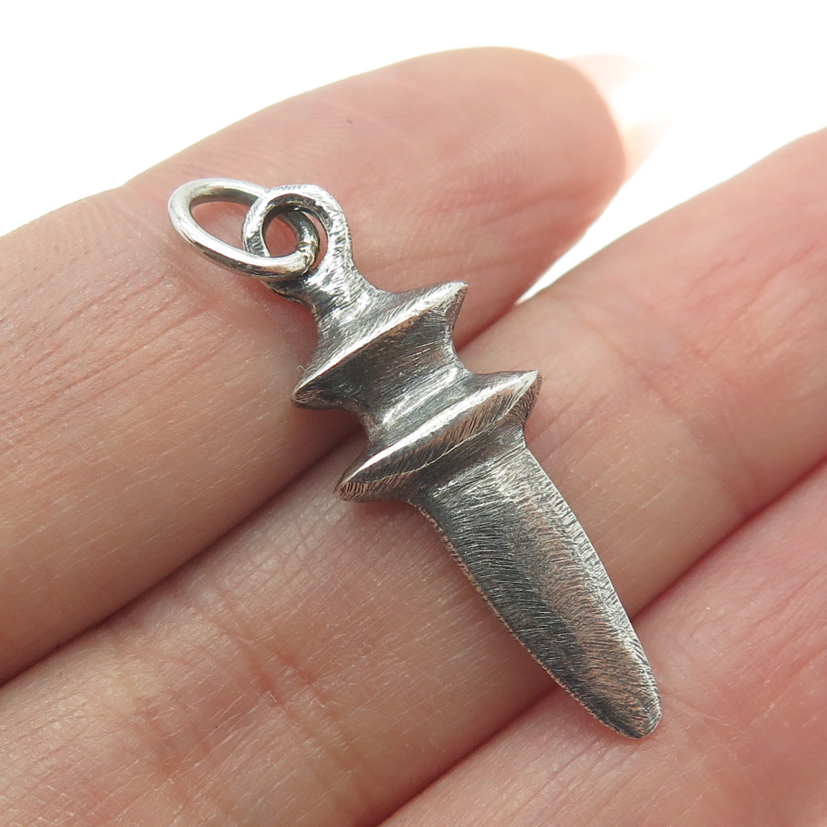 BNC 925 Sterling Silver Vintage Dagger 3D Oxidized Pendant