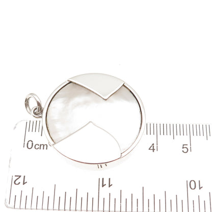 925 Sterling Silver Vintage 1974 IFH London Real MOP Modernist Charm Pendant