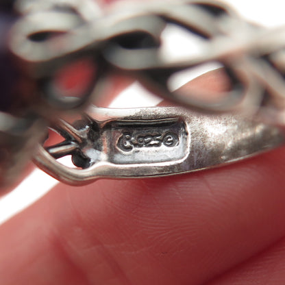 Carolyn Pollack 925 Sterling Silver Vintage Real Charoite Oxidized Ring Size 6
