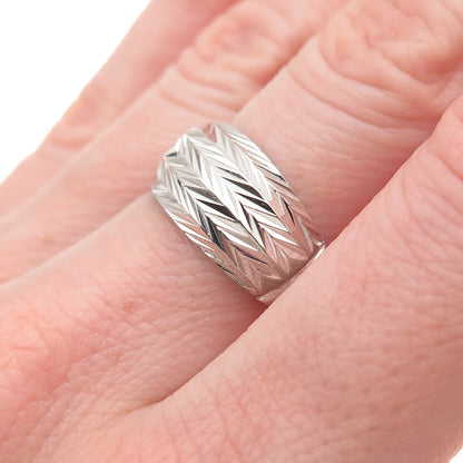 Milor 925 Sterling Silver Italy Arrow Link Ring Size 7