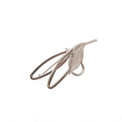Roma 925 Sterling Silver Vintage Modernist Floral Pin Brooch
