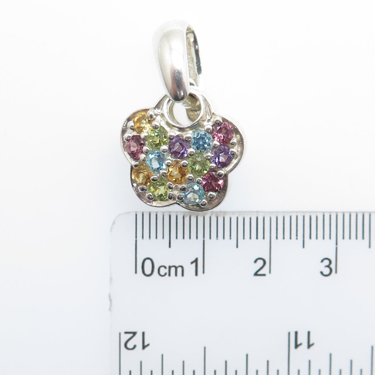CNA PRANDA Sterling Vintage Topaz Amethyst Tourmaline Citrine & Peridot Pendant