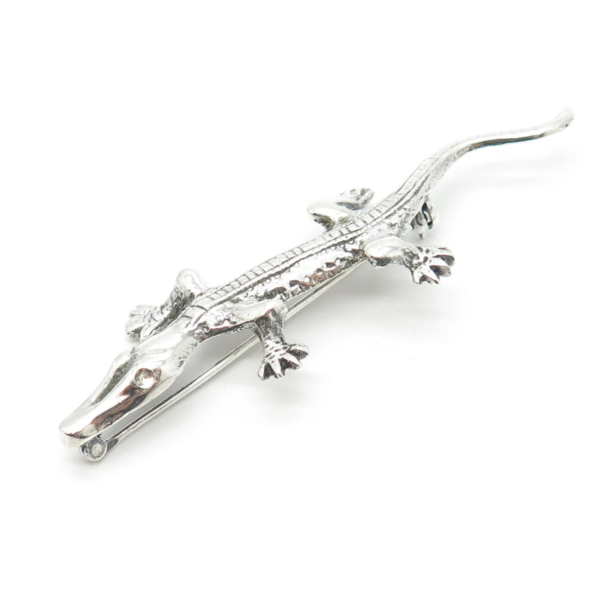 925 Sterling Silver Vintage Lizard Pin Brooch