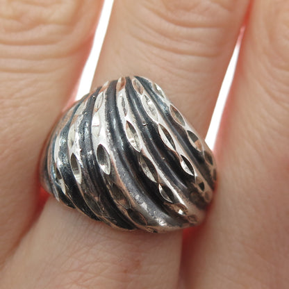 MAISELS INDIAN TRADING Sterling Silver Vintage Modernist Oxidized Ring Size 8