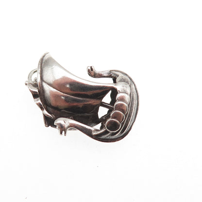AAW Aage Wiemar 925 Sterling Silver Vintage Denmark Viking Ship Charm Pendant