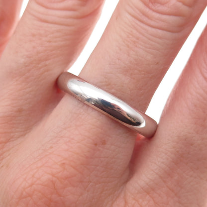 925 Sterling Silver Vintage Classic Wedding Band Ring Size 12.25