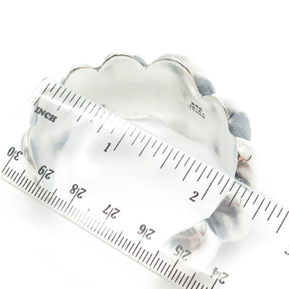 925 Sterling Silver Vintage Mexico Graduated Heavy Adjustable Bracelet 6"
