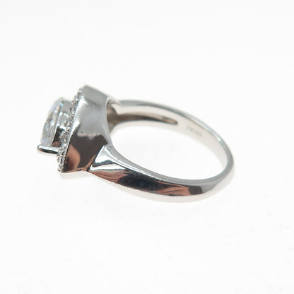 925 Sterling Silver Marquise & Round-Cut C Z Sparkle Ring Size 5.25