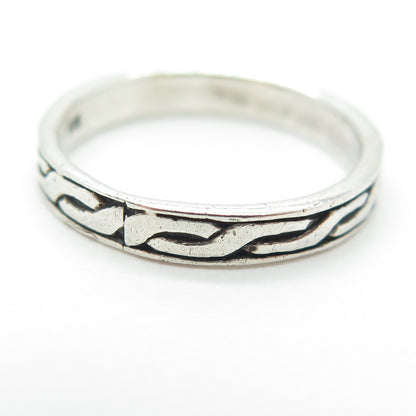 925 Sterling Silver Vintage Braided Stackable Band Ring Size 7.25