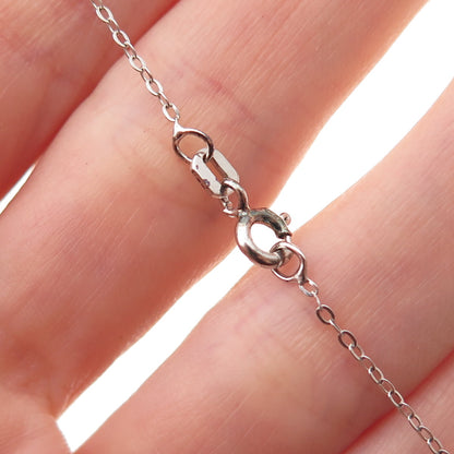 Chuck Clemency 925 Sterling Silver 2-Tone Real Tanzanite Chain Necklace 20"