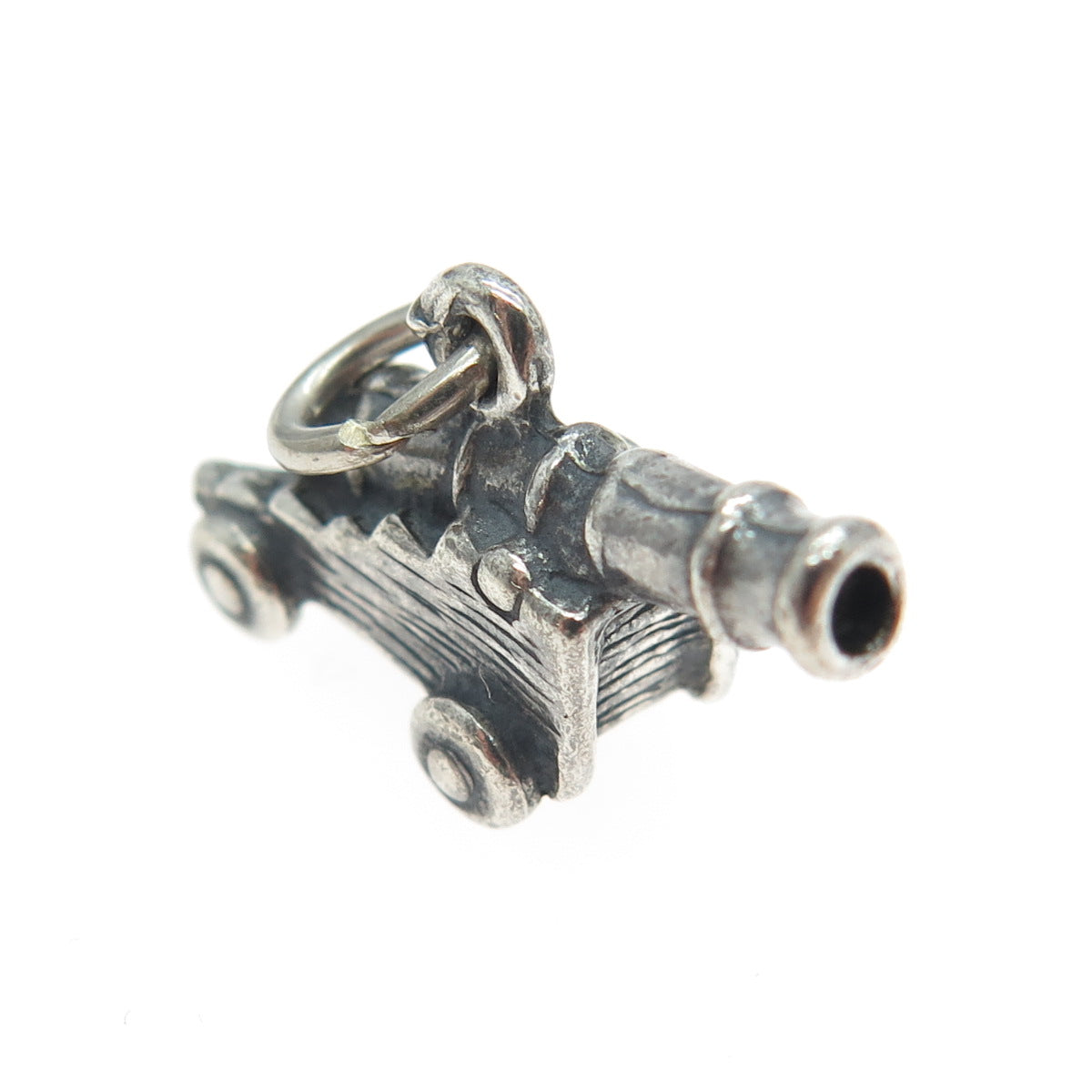 925 Sterling Silver Vintage Artillery 3D Charm Pendant