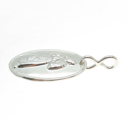 925 Sterling Silver Vintage Praying Pope Religious Medal Pendant