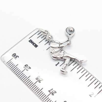 925 Sterling Silver Vintage Mexico Tennis Player Pendant