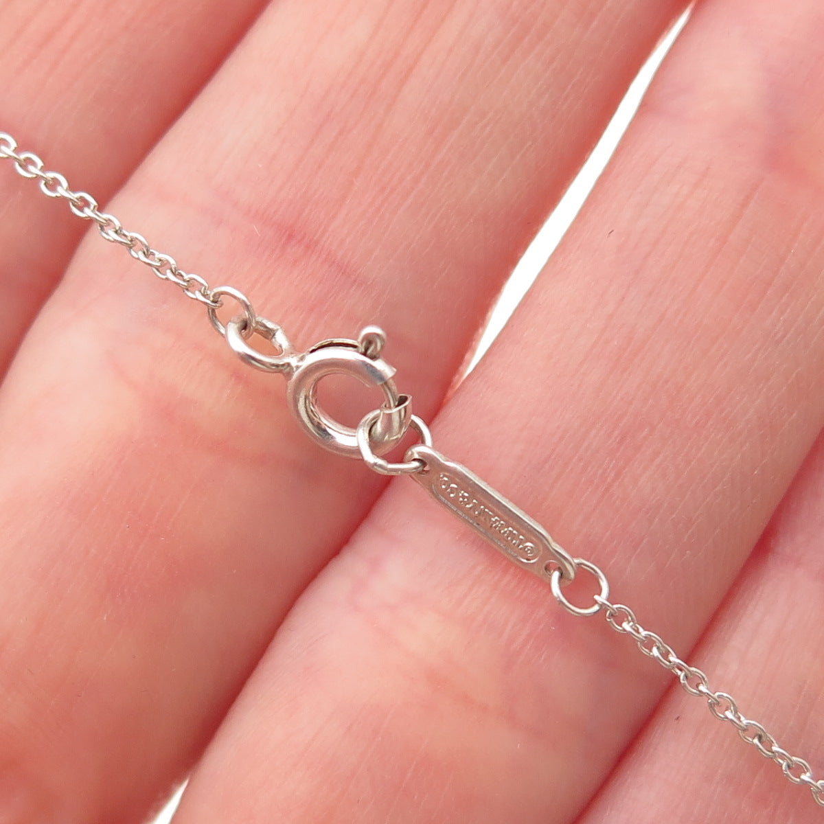 Tiffany & Co. 925 Sterling Silver Vintage Eiffel Tower Cable Chain Necklace 18"