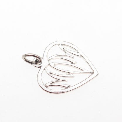 JACOBY BENDER 925 Sterling Silver Vintage Mom Heart Mini Charm Pendant