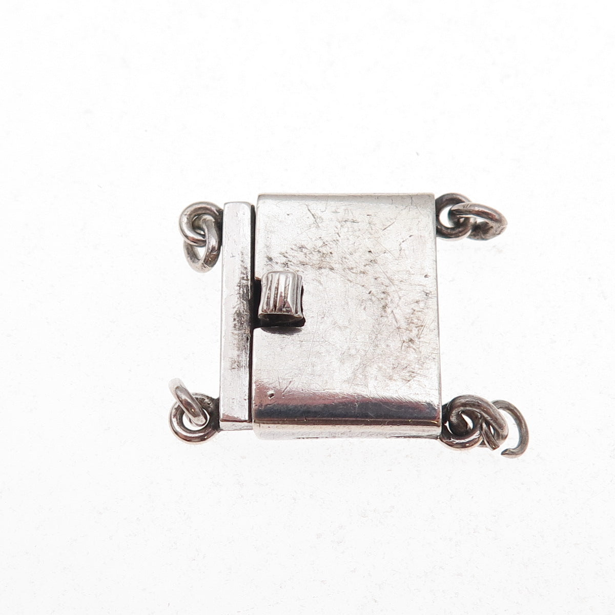 925 Sterling Silver Vintage Bracelet / Necklace Box Lock Clasp