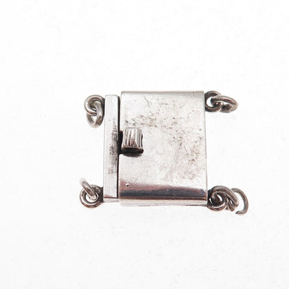925 Sterling Silver Vintage Bracelet / Necklace Box Lock Clasp