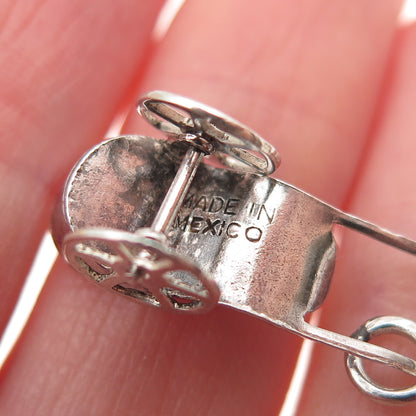 925 Sterling Silver Vintage Mexico Baby Carriage Oxidized 3D Mini Charm Pendant