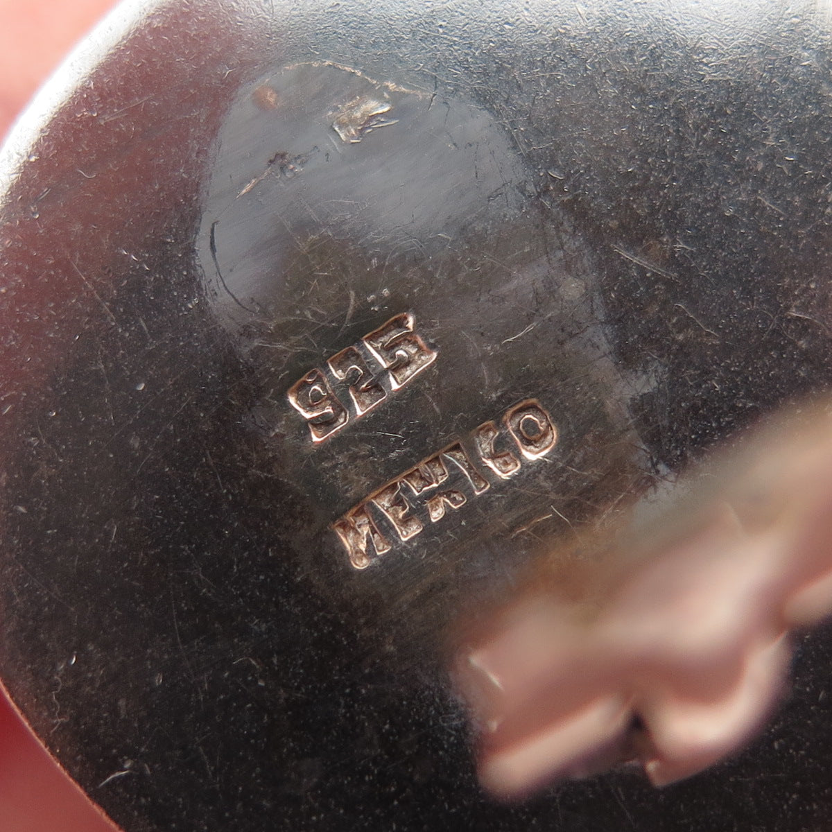 925 Sterling Vintage Mexico Modernist Crisscross Oxidized Clip On Earrings