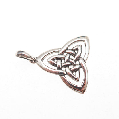 Solvar 925 Sterling Silver Vintage Dublin Celtic Trinity Knot Charm Pendant