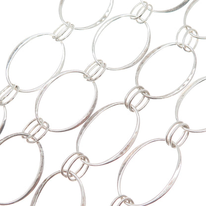 ROBERT LEE MORRIS 925 Sterling Silver Vintage Modernist Oval Chain Necklace 32"