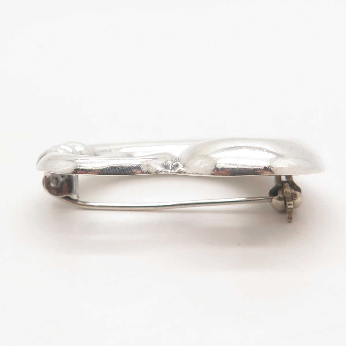 925 Sterling Silver Vintage Open Heart Pin Brooch