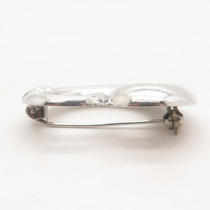 925 Sterling Silver Vintage Open Heart Pin Brooch