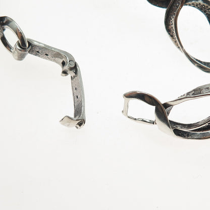 Industria Argentina Sterling Silver Vintage Modernist Oxidized Bracelet 6.75"