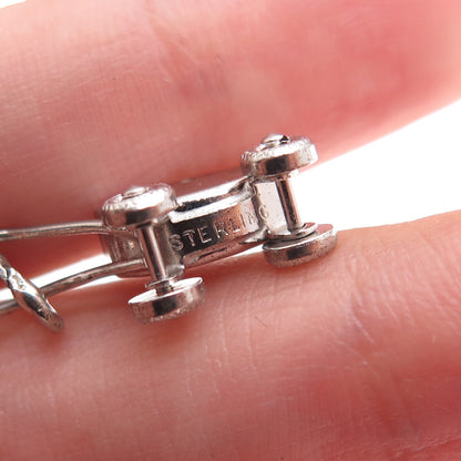925 Sterling Silver Antique Art Deco Baby Stroller Minimalist 3D Charm Pendant