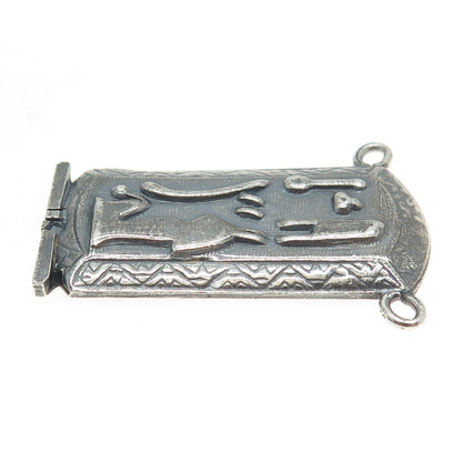 800 Silver Vintage Egyptian Cartouche Oxidized Centerpiece Pendant