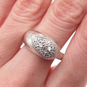 925 Sterling Silver Round-Cut C Z Teardrop Ring Size 8