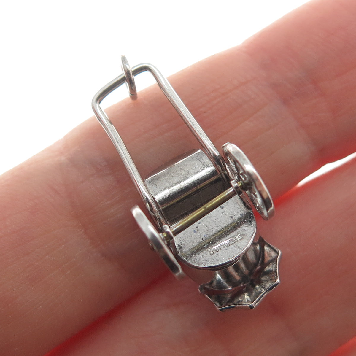 925 Sterling Silver 2-Tone Antique Rickshaw Carriage 3D Pendant