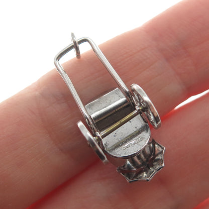 925 Sterling Silver 2-Tone Antique Rickshaw Carriage 3D Pendant