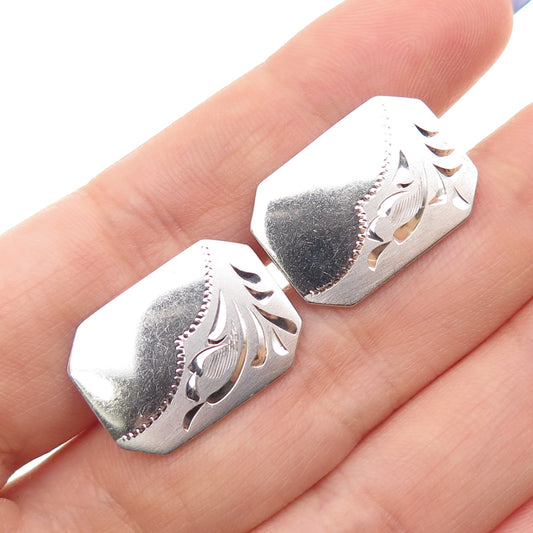 925 Sterling Silver Vintage Engraved Cufflinks