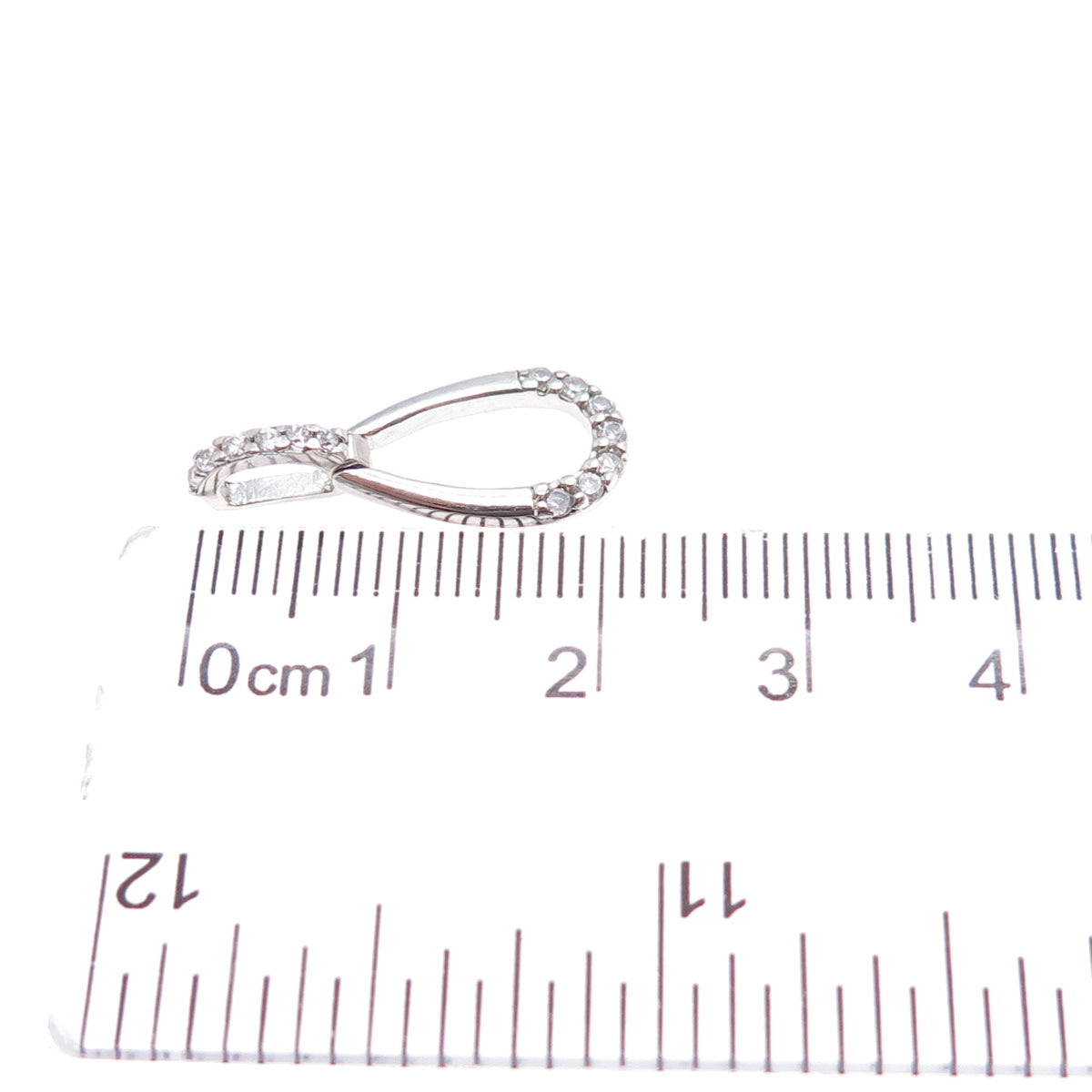 925 Sterling Silver Round-Cut C Z Teardrop Minimalist Charm Pendant
